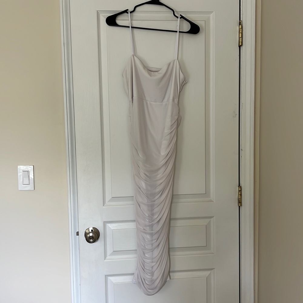 Showpo White Ruched Tank Dress